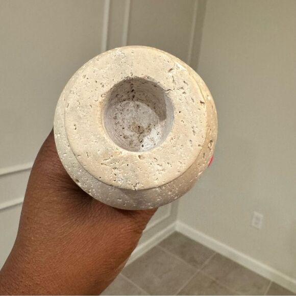 Travertine Textured Ceramic Vase - Picture 3 of 3